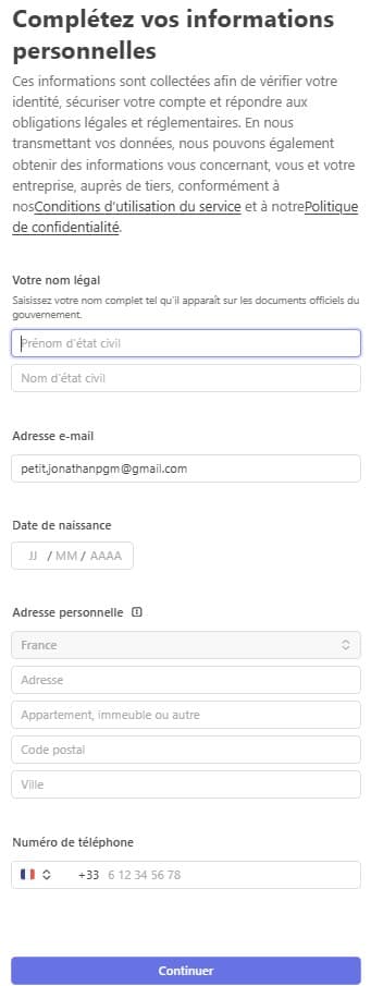 Vos informations personnelles