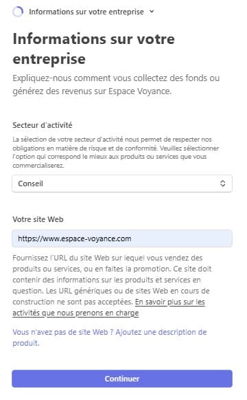 Informations sur votre activité (2/2)