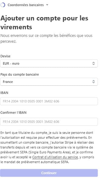 Vos coordonnées bancaires